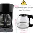 12-Cup Replacement Coffee Carafe Compatible with Mr. Coffee Coffee maker Pot, Replace Part# PLD12 PLD12-RB Series, Black Handle