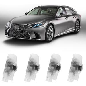 4Pcs Car Door Lights Logo Projector Compatible with LS/ES/is/LX/RX/GS/GX/RC/UX Car Accessories, No Fade HD LED Car Welcome Projector Lights, 3D Ghost Shadow Puddle Light