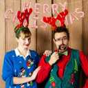 Merry Christmas Balloon Banner, 16 Inch Rose Gold Sign, Foil Balloons for Christmas Party Decorations, Theme Birthday Party Decorations