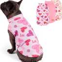 KYEESE 3Pack Valentines Dog Sweater, Warm Turtleneck Small Dog Sweater, Soft Dogs Sweaters for Small Dogs, Fleece Pet Clothes, Stretchy Pet Sweatshirt, Comfy Pets Shirt Vest, M