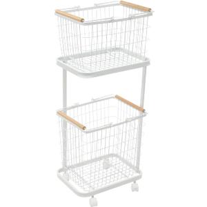 Large Laundry Baskets, Dirty Clothes Hamper with Wheels,Rolling Wire Laundry Basket Organize,2 Removable Wire Storage Metal Clothes Hamper Organizer for Laund Room, Bathroom, Bedroom, Dorm, White