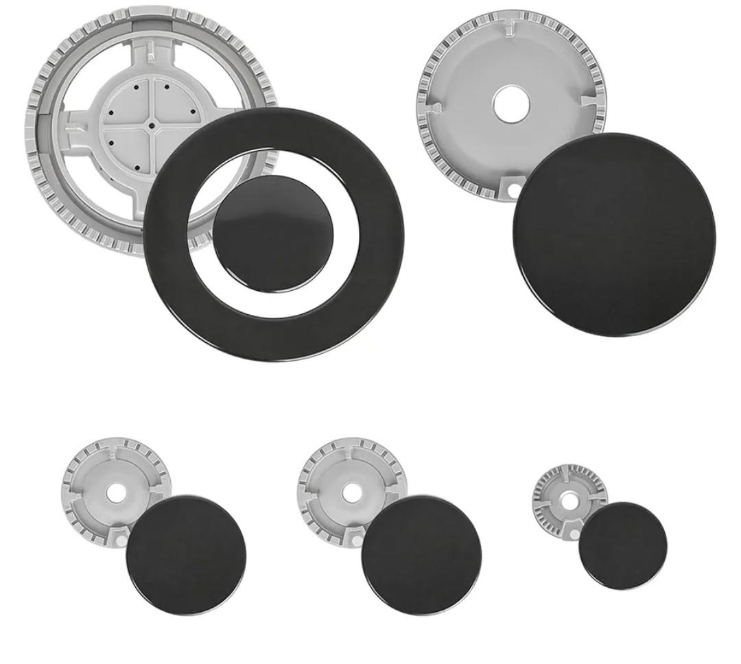 11PCS Gas Stove Burner Covers Cooker Hat Set, Comaptible for SA-BAF Gas Stoves, 1 Plus Large, 1 Large, 2 Middle, 1 Small, Lid Upgraded Gas Hob Burner Crown Flame Cap, Replacement Caps Stove Burner Hea