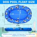 61"x 43" Dog Pool Float Raft with Handle & Rope, Heavy Duty Inflatable Pet Float for Small Medium Large Dogs Up to 150 Lbs, Dog Floaties for Pool, Beach, Lake, River