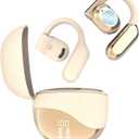 AI Powered Translator Earbuds, Real Time 144 Language Translation Earphone, Wireless Translation Device for Business, Travel, and Study, Works with iOS & Android(Beige)