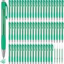 Cholemy 64 Pack Colored Retractable Gel Ink Pens Bulk 0.7mm Fine Point Pens Smooth Writing Click Pens with Comfortable Grip for Journaling Note Taking in School Office(Green)