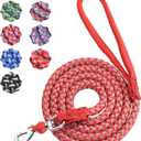 Dog Training Leash for Small to Medium Dogs, Rope Dog Leash, Chew Proof and Reflective Dog Lead (5 FT, Red)