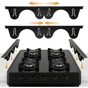 Linda’s Essentials Stainless Steel Stove Gap Covers (2 Pack) Adjustable Length 13.8" to 27.5" Stove Gap Covers Stainless Steel, Steel Adjustable Stove Gap Covers, Counter, Oven & Stove Gap Filler