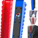 2-Pack Magnetic Wrench Organizer Set, 24-Slot Premium Wrench Rack Holder with Non-Slip Carry Handle for Tool Box Drawer Wall Storage, SAE (1/4'' to 15/16'') & Metric (6mm to 24mm)