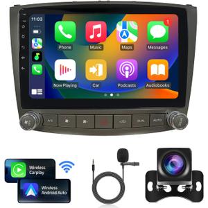 Radio Car Stereo for Lexus IS250 IS300 IS350 2006 2007 2008 2009 2010 2011 2012: 10 Inch Touchscreen with WiFi, Wireless CarPlay & Android Auto, GPS Navigation, FM, SWC, & HiFi Audio Head Unit