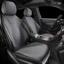 Leather Car Seat Protector, Soft and Breathable Front Premium Seat Covers for Cars, Non-Slip Chshion Universal Fits Most Automotive, Vans, SUVs, Trucks - 2 Unit (Gray, Extra Large)