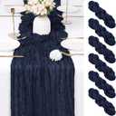 6 Pack Navy Blue Cheesecloth Table Runner 17x108 Inch Semi Sheer Boho Gauze Cheese Cloth Fabric Table Runners Table Decor for Wedding Party Baby Shower Birthday Home Decor Garden Farmhouse