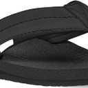 Sanuk Beer Cozy IV Mens Flip Flops - Memory Foam Beach Sandals, Black, 13