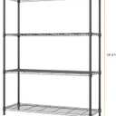 M MZG 1400 lbs 4 Tier Storage Rack Metal Wire Shelving Unit, Storage Standing Household Shelf Organizer for Kitchen Pantry Closet Garage Basement Utility Room, Black 15.8" D x 45.3" W x 59.4" H