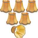 Hedume 6 Pack European Lamp Shade, Modern Clip On Droplight Wall Lamp, Chandelier Clip on Fabric Drum Lamp Shade for Table Candle Wall Light Replacement