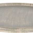Kate and Laurel Bruillet Farmhouse Wood Round Ottoman Tray; 24 x 22; Rustic Gray; Circle Coffee Table Tray for Living Room Decor or Large Serving Tray