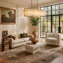 Alabaster Round Chandelier, 20 Inch Natural Spanish Alabaster Stone Texture Luxury Chandelier, 8-Light Modern Luxury Pendant Light Fixture for Dining Room, Living Room, Kitchen Island, Foyer