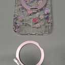 Loheckle for iPhone 16 Case - Compatible with MagSafe Stand Women Girls Cute Clear Girly Aesthetic Kawaii Unique Design Soft TPU Built-in Magnetic Stand Phone Cover for Apple 16, Purple Flower