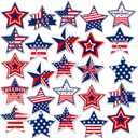 25 Pieces Patriotic Star Refrigerator Magnets Set 4th of July Garage Magnets Independence Day Stars Stripes Magnet Decals for Independence Day Mailbox Car Kitchen Metal Door Cabinets