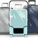 YHOUSE Suitcase Covers For Luggage, 28 Inch Clear PVC Luggage Covers Protector Full Thicken Transparent Waterproof Suitcase Sleeve With Large Velcro for 28" Wheeled Suitcases