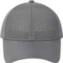 Men Summer Adjustable Performance Hat Breathable Snapback Laser Perforated Mesh Baseball Cap (Gray)