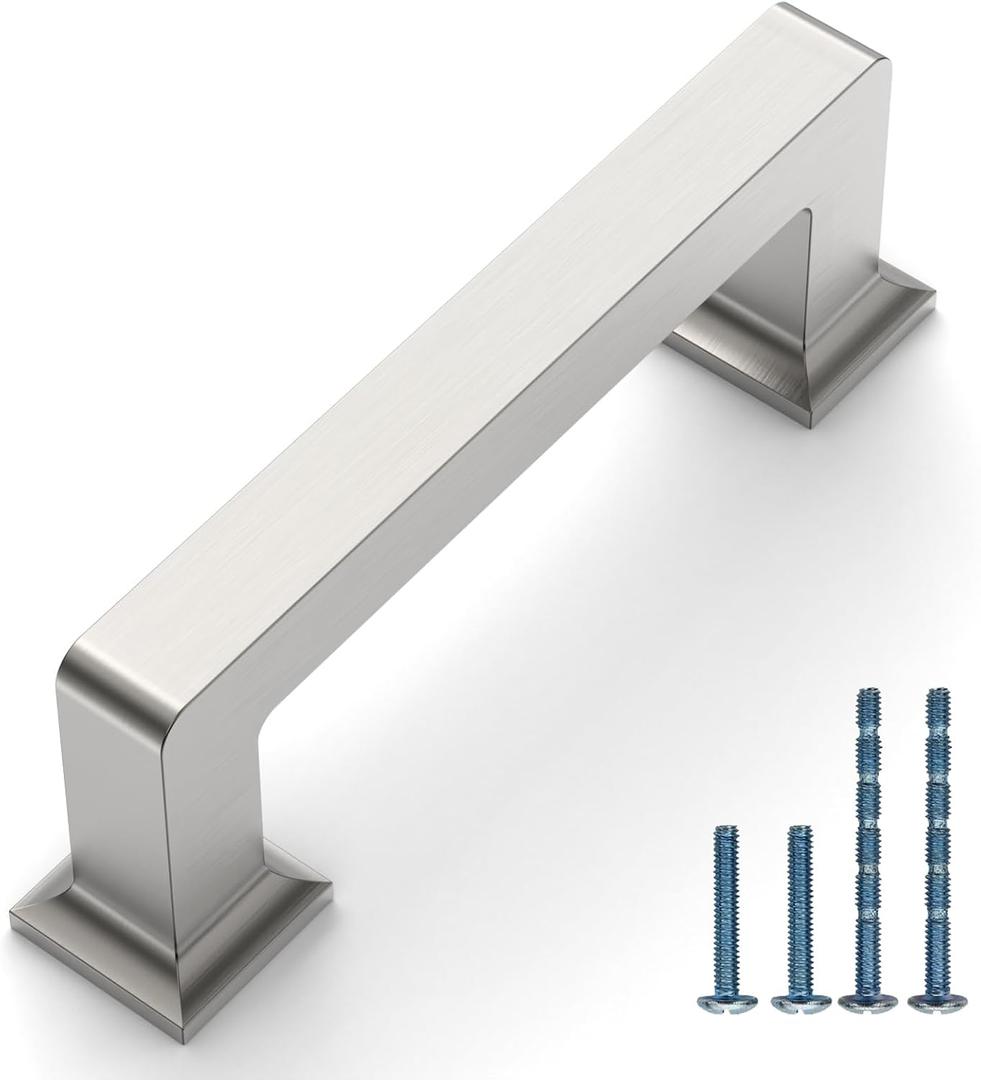 10 Pack 3"(76mm) Brushed Satin Nickel Cabinet Pulls Kitchen Cabinet Handles Drawer Pulls Cupboard Hardware for Cabinets CK0078