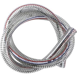JoyTube 1"ID x 1-1/4"OD Steel Wire Suction Vinyl PVC Flexible Tubing, High Pressure Heavy Duty UV Chemical Resistant Clear Thick Suction Tube Hose, 3.3 FT