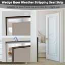 118" Wedge Weather Stripping Door Seal Strip for Door Frame & Window,Self Adhesive Window Insulation Draft Stopper Seal for Winter,Gray Foam Door Gap Filler for Soundproofing Light Blocker,Brown