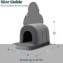 Indoor Dog House - Orthopedic Dog Tent Bed w/Egg-Crate Foam - Pet Bed with Cover Cave - Waterproof Lining - Nonskid Bottom, Ideal for Large Breeds & Fits 36-Inch Crate - 35"x22" (Charcoal)