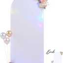 Wedding Arch Backdrop Cover, 7.2FT Silver White Arch Cover Stretchy Backdrops, Double-Sided Arch Stand Covers for Wedding Ceremony, Baby Shower, Birthday Party Decoration