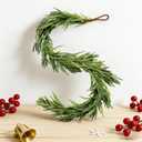 6FT Christmas Norfolk Pine Garland, Real Touch Artificial Greenery Garland, Faux Green Pines Winter Garlands for Fireplace, Mantle, Table, Indoor Outdoor Holiday Decorations