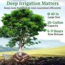 4 Set Tree Watering Ring 20gal Watering Bags with Coconut Fiber Mulch Ring Deep Root and Slow Release Automatic Drip Irrigation System for New Trees, Multi-Trunk Trees and Shrubs