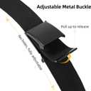 Mile High Life Cut To Fit Canvas Web Belt Size Up to 52" with Flip-Top Solid Black Military Buckle