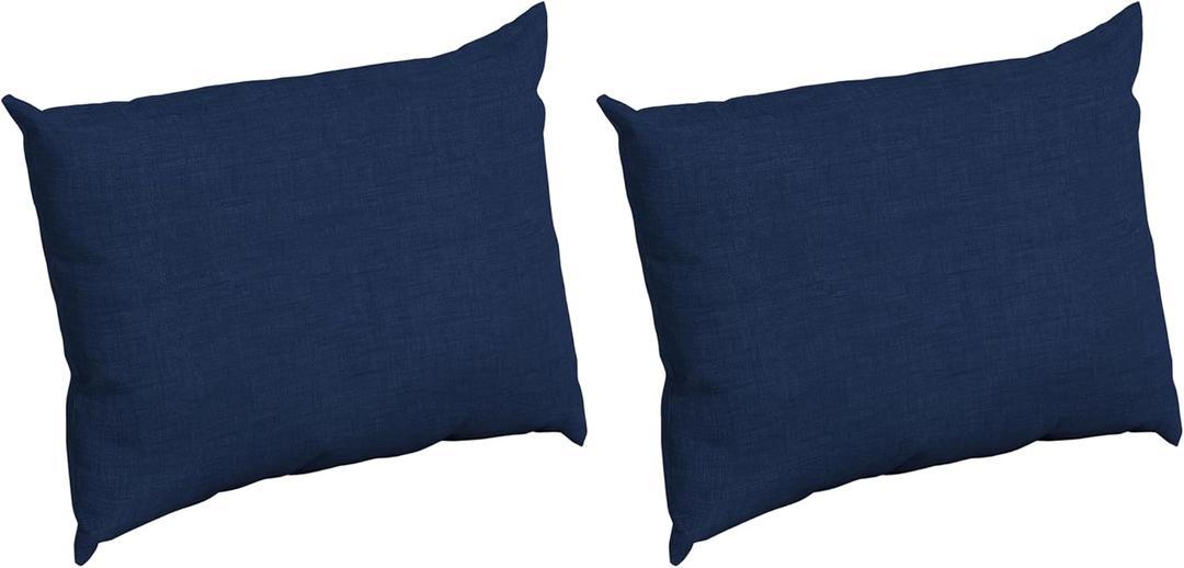Arden Outdoor Pillow Back Cushion, 23x17, Sapphire Blue | Perfect for Deep Seat, Sofa, or Couch, Plush Support, Fade-Resistant, Mold and Mildew Resistant, 2 Pack