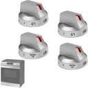 Updated DG94-03500A/Z Replacement Knobs for Samsung Electric Stove, Oven Knobs for Samsung Range NE63T8311SS/AA NE63T8111SS/AA NE63T8751SS/AA,etc.-Improved Heat&Wear Resistance!(Not Universal),4 Pack (Sliver)
