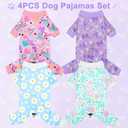Bienbee Dog Pajamas, 4 Pack Dog Recovery Suit Shedding Suit Cute Soft Puppy Clothes Dogs Pjs Onesies Jammies Adjustable Breathable & Stretchy Clothes for Small Dogs Girl Boy Puppy-S