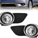 Fog Lights Compatible with 2011-2017 Sienna (Does not Compatible with SE Models) Bumper Fog Light Driving Lamp Assembly With Chrome Ring Driver & Passenger Side