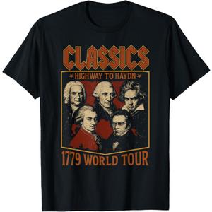Classical Composer Tour, Funny Classical Music Parody T-Shirt, XL
