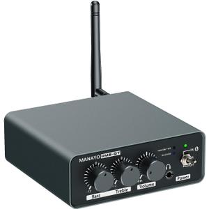 PM6BT Bluetooth Phono Preamplifier for Turntables - Wireless Audio Transmitter/Receiver, MM Phonostage, Bass/Treble EQ, Headphone Output for Vinyl Records