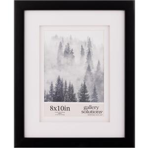 Gallery Solutions - 8"x10" Black Frame - Double White Mat - Wall/Tabletop Display - Perfect Fit for 5"x7" Photos - Versatile Mounting Options - Rectangular Tabletop - Poster Frame