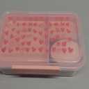 Finorder 5 Compartments Pink Bento Box Multiple Compartments Adults Storage Meal Prep Containers Food Storage Containers With Lids Dishwasher Safe for Picnic All Occasions,56oz with 5-oz Sauce (Rectangle with handle)