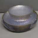 FOCUSLINE 60Pcs Clear Plastic Plates, Clear Disposable Plates with Gold Rim, 30 7" Salad Dessert Plate and 30 10" Dinner Plate Heavy-duty Hammered Plates for Party, Wedding