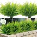 FGSAEOR 12 Bundles Artificial Boston Ferns Flowers for Outdoor Indoor, Faux Flower with Eucalyptus Leaves Fake Plants Greenery, Garden Home Decor (Persian Grass)