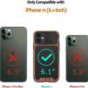 Magnetic Case Compatible with iPhone 11 Case [Compatible with MagSafe] Wood and Leather Carbon Fiber Design Hybrid Shockproof Phone Case (Black)