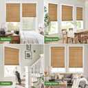 LazBlinds Cordless Bamboo Roman Shades, Privacy Blinds for Interior Windows, Room Darkening Roll Up Bamboo Blinds for Home & Patio, 35" W x 48" H, Highfield Teak