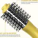 DAN Technology 2-in-1 Dual Voltage Hot Air Brush, Less Frizz & More Shine with Reduced Heat Damage, 2 Inch Oval Travel Blow Dryer Brush for Root Lift & Smooth Blowout