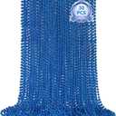 30 PCS Blue Bead Necklace, Blue Mardi Gras Beads Christmas Necklaces, 33" 4th of July Patriotic Beads Necklaces, Parade Throw Accessories for Independence Day Mardi Gras Hanukkah Pirate Theme Party