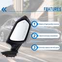 Right Passenger Side Mirror Compatible With 2021 2022 2023 2024 2025 2026 Hyundai Elantra With Manual Folding Power Glass Heated Blind Spot Turn Signal Black Replace#87620AA170(8Pins)