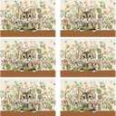 XCHI Wildflowers Cat Daisy Spring Placemats Set of 6 Summer Table Mats for Party Home Kitchen Dining Table Decorations 12x18 Inch