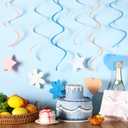 Breling 72 Pcs Boho Color Felt Rainbow Hanging Swirl Decorations Christmas Ceiling Streamer Colorful Flowers Stars Hearts Spiral Garland for Baby Shower Birthday Wedding Party Classroom Supplies