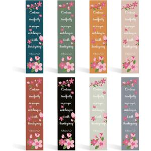 8 Pcs Christian Prayer Bookmarks Motivational Bible Verses Bookmarks Page Marker Inspirational Church Supplies Easter Sunday School Gift First Communion Baptism Gifts for Women Girls Boys